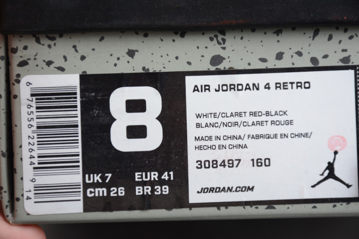 Air Jordan 4 Retro OG Fire Red White  308497-160