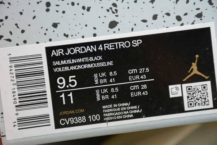 OFF-WHITE x Air Jordan 4 SP WMNS “Sail” CV9388-100