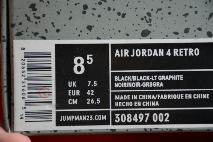 Air Jordan 4  Retro “Black Cat” 308497-002