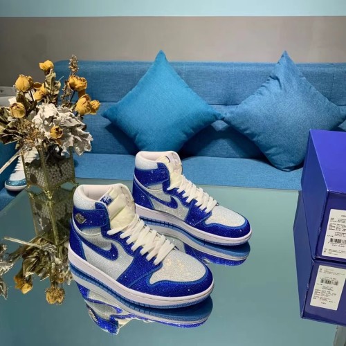 Air Jordan 1 Diamond DIY Blue White