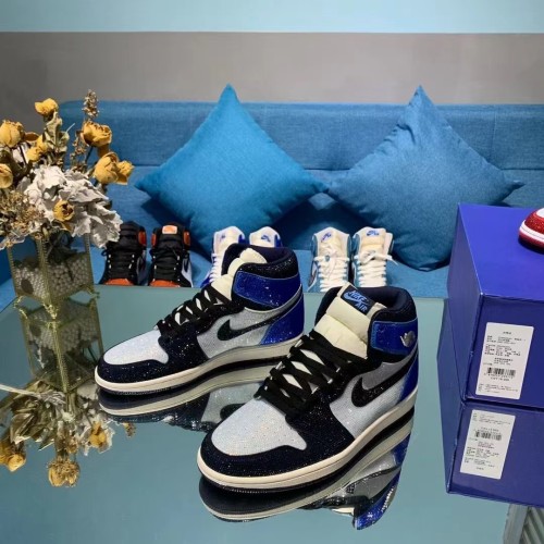 Air Jordan 1 Diamond DIY Blue Black