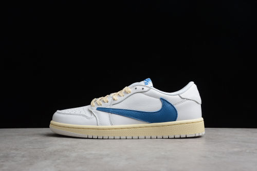 Travis Scott x Fragment x Air Jordan 1 Low Cream White Blue TS CQ3277-100