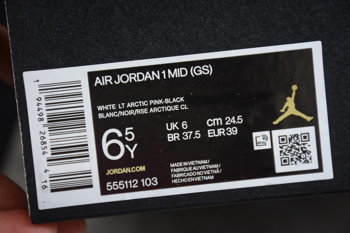 Air Jordan 1 Mid Light Arctic Pink 555112-103