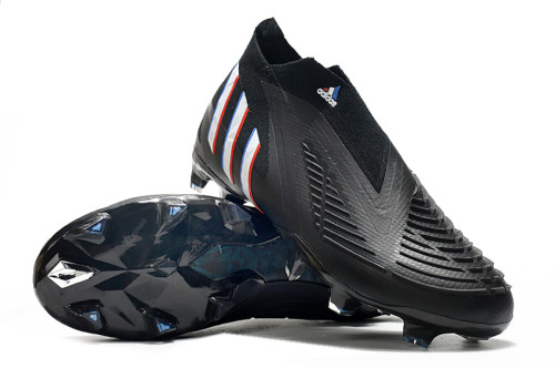 Predator Edge Geometric FG Black Laceless Soccer Shoes
