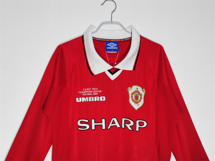 Manchester United Home Long Sleeve Retro Jersey 1999/00