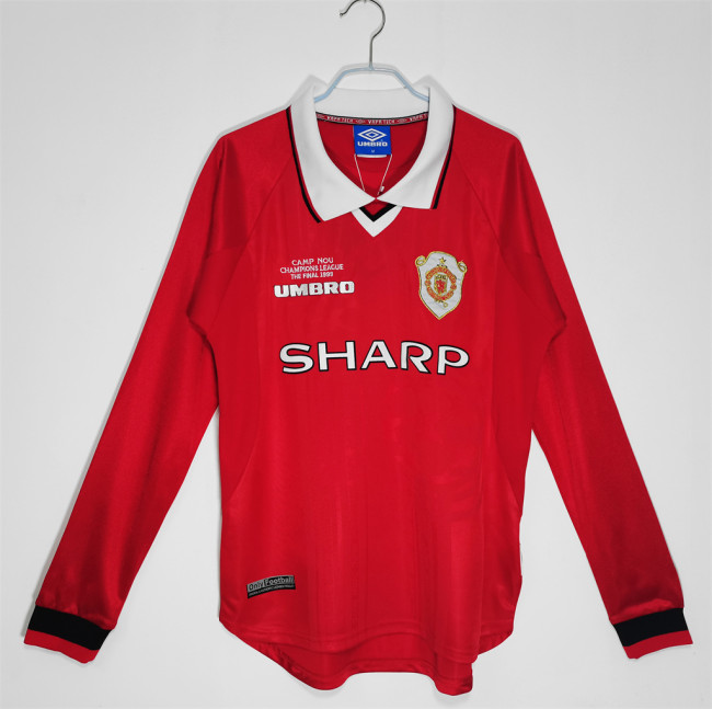 Manchester United Home Long Sleeve Retro Jersey 1999/00