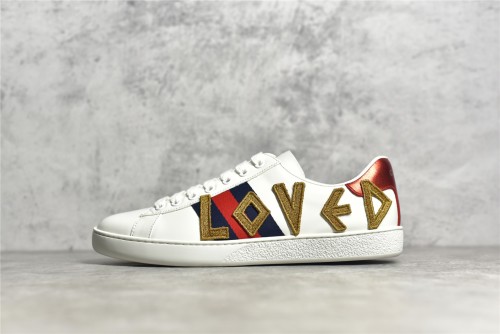 Gucci Ace Embroidered Low-Top  LOVED  505328 DOPE0 9095 Sneaker