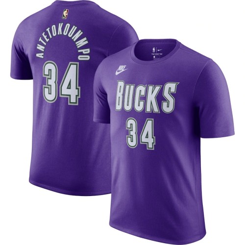 Giannis Antetokounmpo Milwaukee Bucks Casual T-shirt Purple 2023