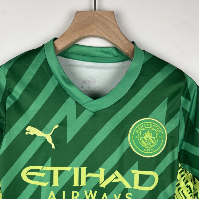 Manchester City Kids Goalkeeper Jersey 23/24 Green