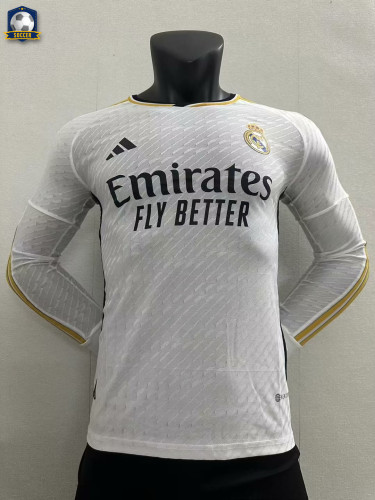 Real Madrid Home Player Version Long Sleeve Jersey 23/24