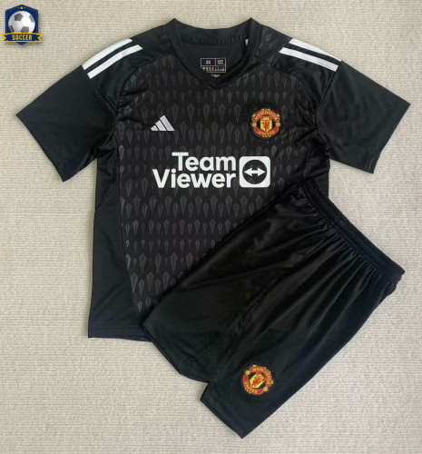 Manchester United Kids Goalkeeper Jersey 23/24 Black