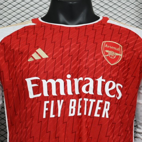Arsenal Home Player Version Long Sleeve Jersey 23/24