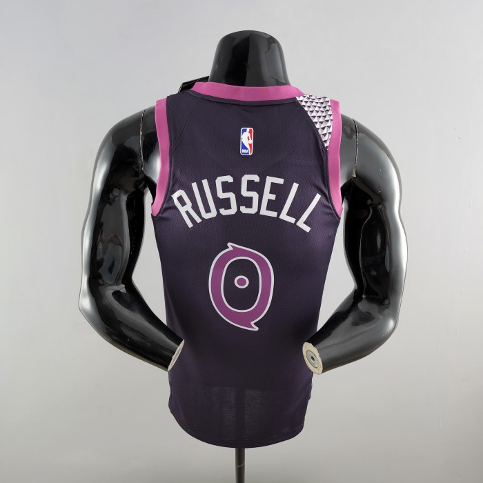 D'Angelo Russell Minnesota Timberwolves Swingman Jersey Black and Purple