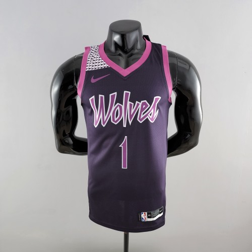 Anthony Edwards Minnesota Timberwolves Swingman Jersey Black and Purple