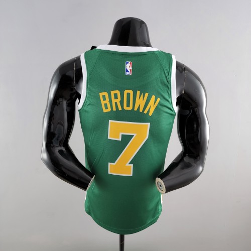 Jaylen Brown Boston Celtics Platinum Swingman Jersey Green Gold