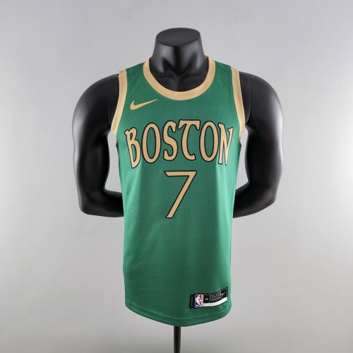 Jaylen Brown Boston Celtics Platinum City Edition Green Swingman Jersey 2020