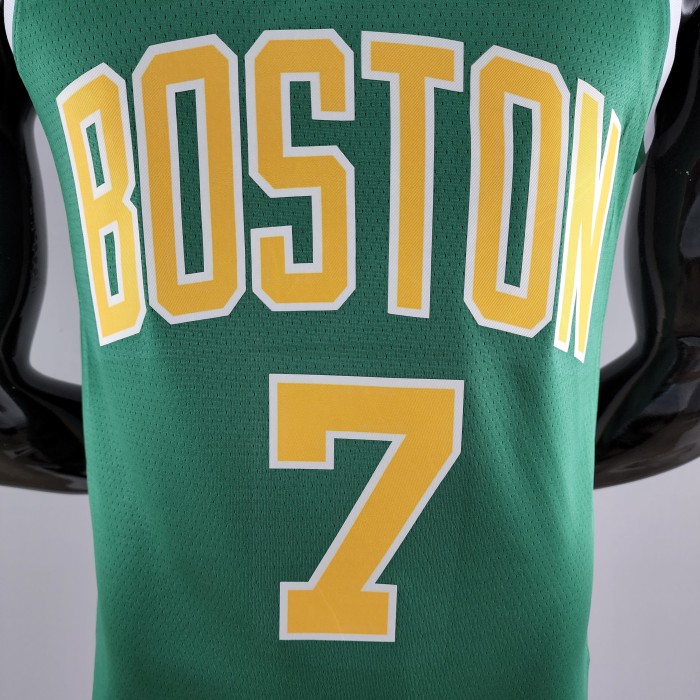 Jaylen Brown Boston Celtics Platinum Swingman Jersey Green Gold