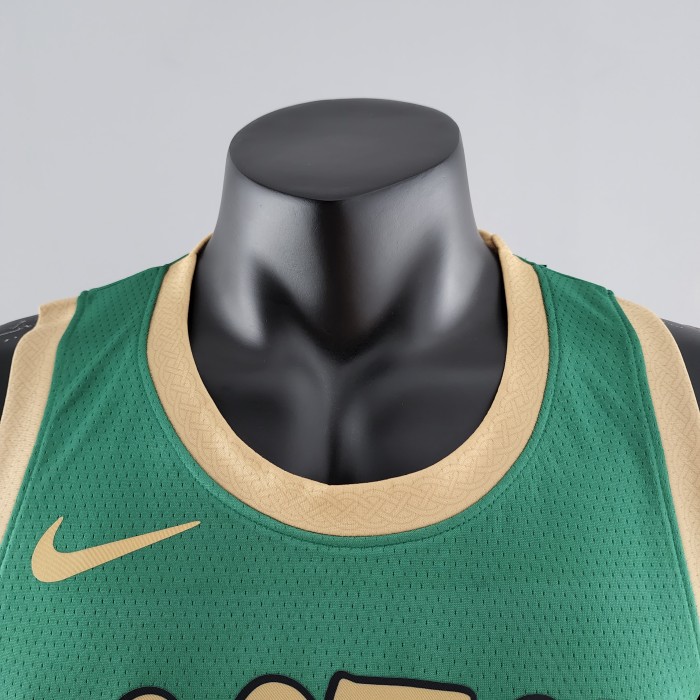 Jaylen Brown Boston Celtics Platinum City Edition Green Swingman Jersey 2020