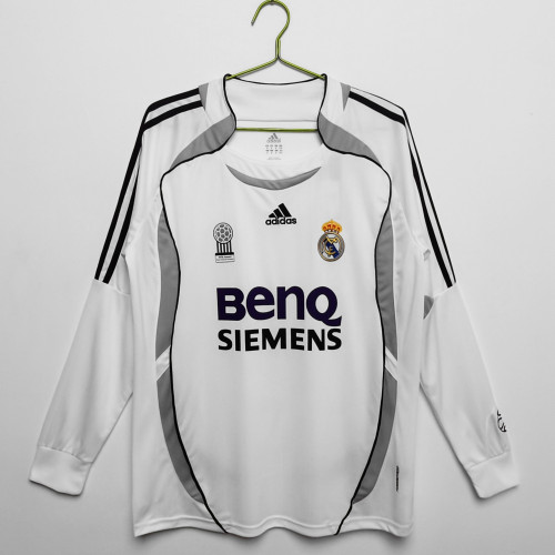 Real Madrid Home Long Sleeve Retro Jersey 2006/07