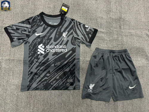 Liverpool Black Goalkeeper Kids Suit 24/25