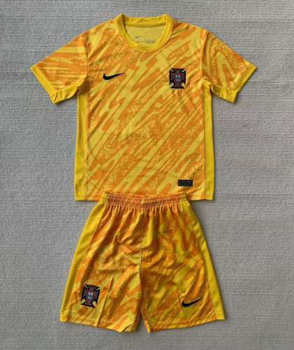 Portugal Euro 2024 Yellow Goalkeeper Kids Suit