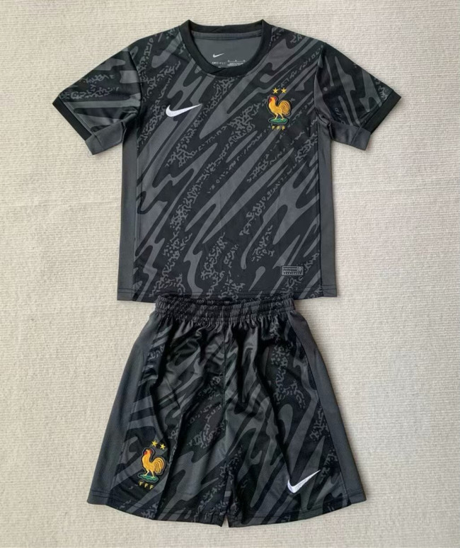 France Euro 2024 Gray Goalkeeper Kids Suit
