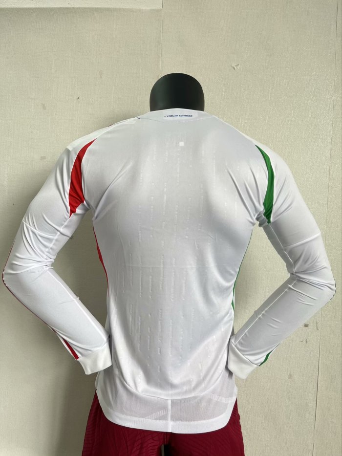 Italy Euro 2024 Away Player Version Long Sleeve Jersey