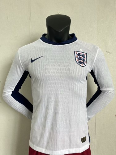 England Euro 2024  Home Player Version Long Sleeve Jersey