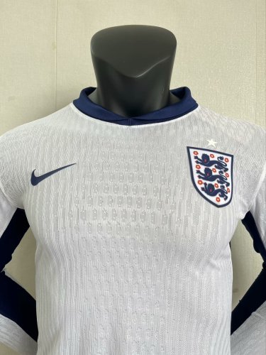 England Euro 2024  Home Player Version Long Sleeve Jersey