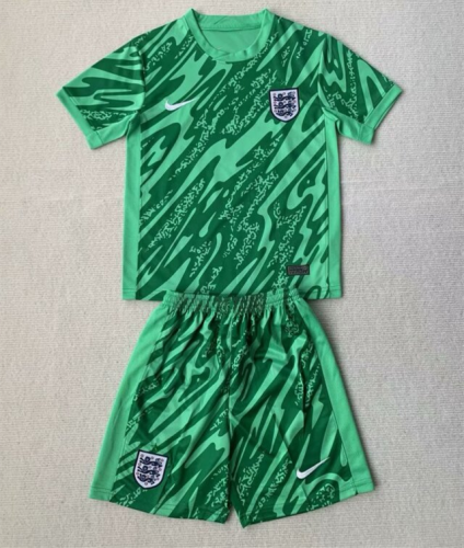 England Euro 2024 Green Goalkeeper Kids Suit