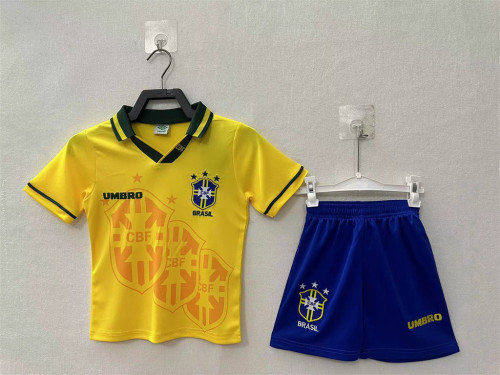 Brazil  Home Retro Kids Jersey 1994