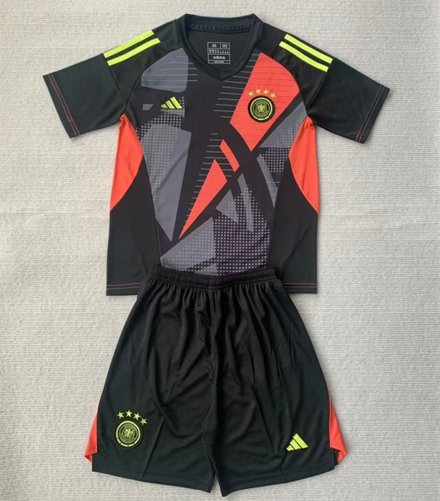 Germany Euro 2024 Black Goalkeeper Kids Suit