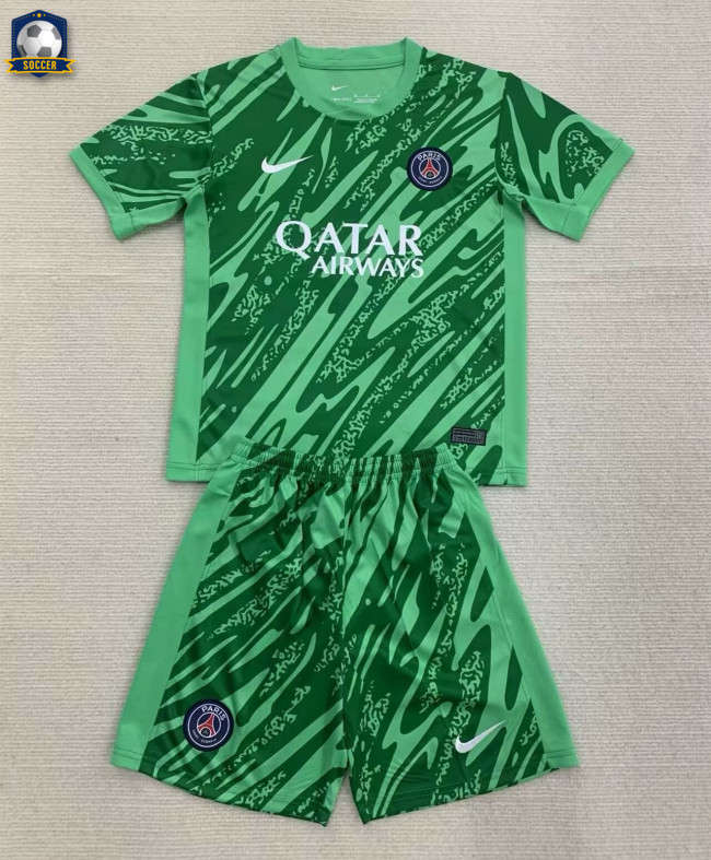 Paris Saint Germain Goalkeeper Kids Suit 24-25 Green