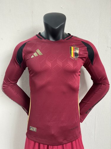 Belgium Euro 2024 Home Player Version Long Sleeve Jersey