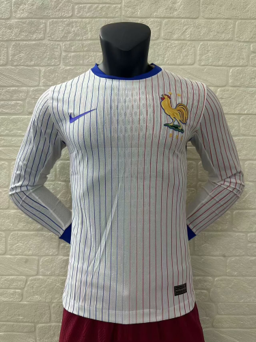 France Euro 2024  Away Player Version Long Sleeve Jersey