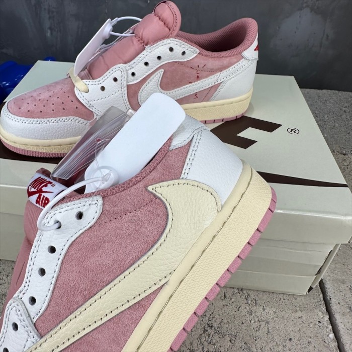 Travis Scott x Air Jordan 1 Low Pink White