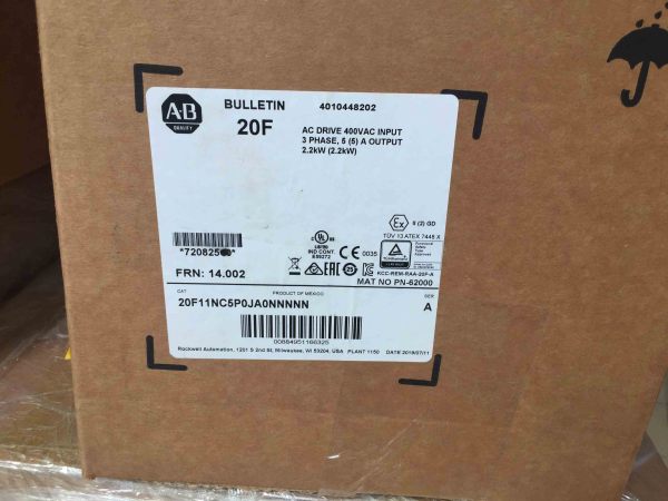 New sealed 20F11NC5P0JA0NNNNN Allen Bradley PowerFlex 753 AC Packaged Drive