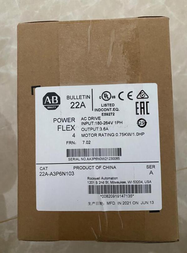 22A-A3P6N103 Allen Bradley PowerFlex 4- 0.75 kW (1 HP) AC Drive