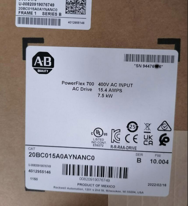 20BC015A0AYNANC0 Allen Bradley PowerFlex 700 AC Drive 20B