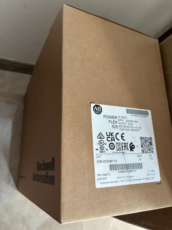 New sealed ALLEN BRADLEY 25B-D030N114 DRIVE 20HP 15KW 30AMP 480VAC 3PH