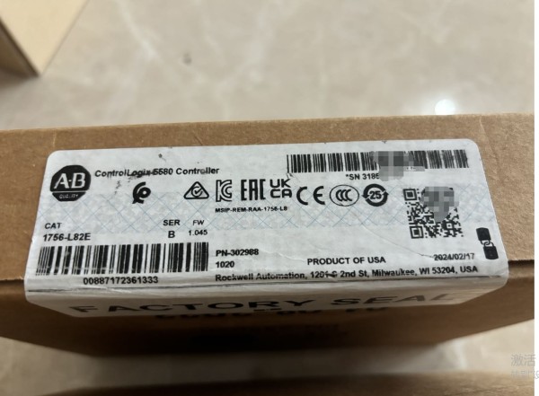 New Sealed Allen Bradley 1756-L82E ControlLogix Logix5580 Processor, 5MB, USB/EtherNet