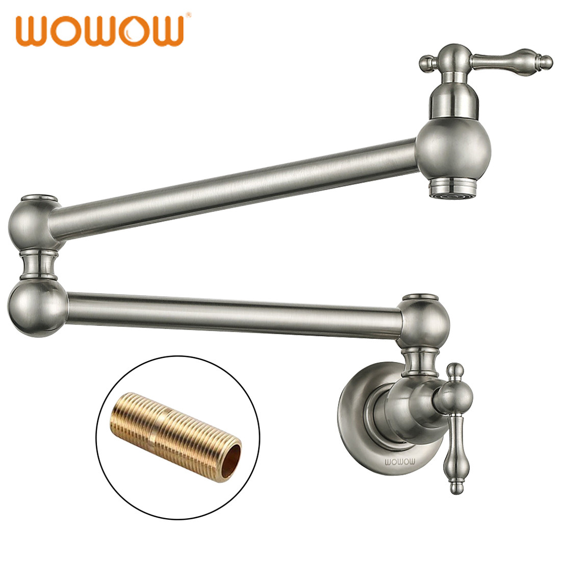 Wall Mounted Pot Filler Faucet Above Stove Brushed Nickel