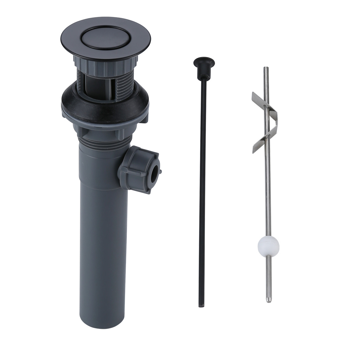 Lift Rod Pop Up Bathroom Sink Drain Black