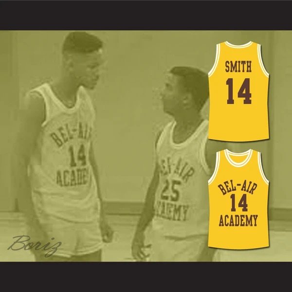 The Fresh Prince Of Bel Air Will Smith Bel Air Academy Yellow Basketball Jersey Shootjerseys