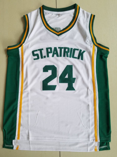 Kyrie Irving 24 St Patrick High School White Basketball Jersey
