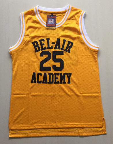 The Fresh Prince of Bel-Air Alfonso Ribeiro Carlton Banks Bel-Air Academy Yellow Basketball Jersey