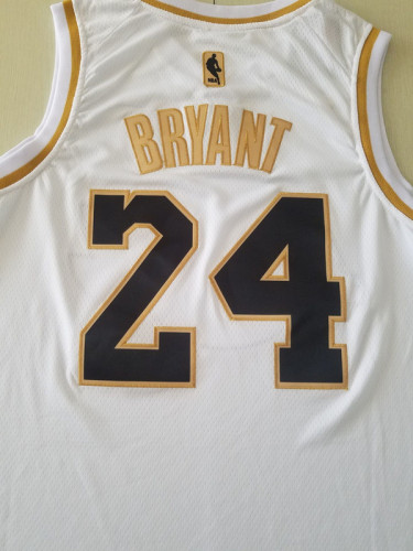 Los Angeles Lakers Kobe Bryant 24 White Golden Edition Jersey Shootjerseys