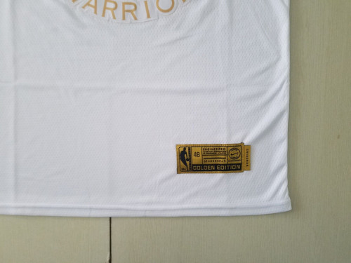 Golden State Warriors Stephen Curry 30 White Golden Edition Jersey