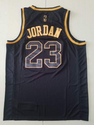 Chicago Bulls Michael Jordan 23 Black Golden Edition Jersey