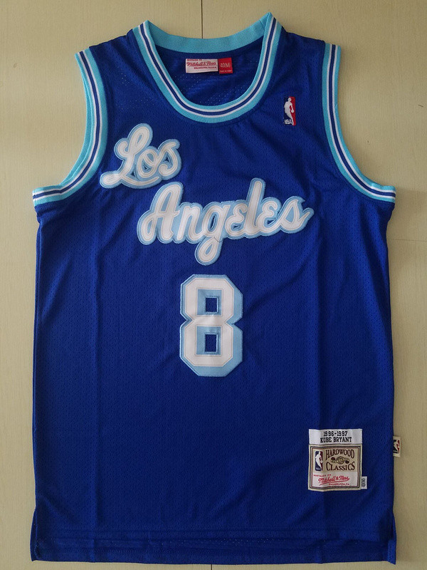 Los Angeles Lakers Kobe Bryant 8 Blue Throwback Classics 1996 97 Basketball Jerseys Shootjerseys